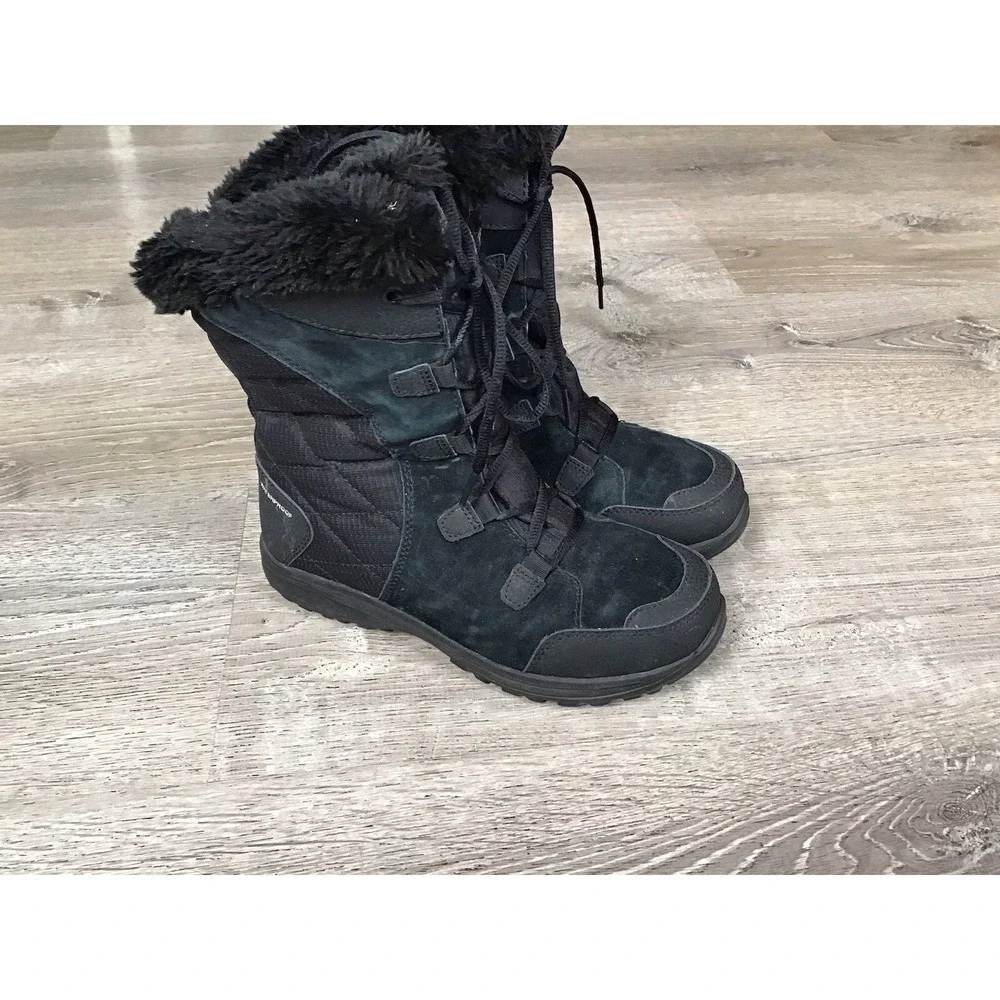 Columbia Ice Maiden II Waterproof Boots Black Faux Fur BL 1581-011 Womens 7.5